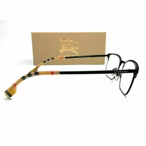 Burberry Men's Black Rubber Rectangle Eyeglasses! - Picture 3 of 4